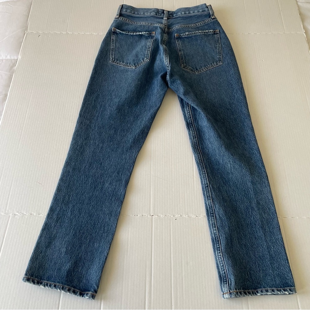 Agolde 90’s Pinch Waist High Rise Women's Blue Straight Leg Jeans Button up - Picture 14 of 15